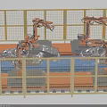 High Performance Industrial Equipment Featuring Robotic Arms on Automated Production Line