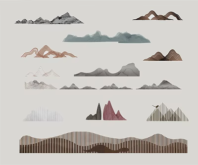 New Chinese-style rockery mountain-shaped rubble 3d model