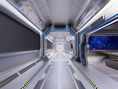 Exhibition hall space capsule aisle booth device multimedia data large screen temporary spacecraft 3d model
