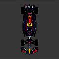 Red Bull Formula 1 Race Car With BYBIT Oracle Logos Blue Yellow Livery Design