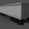 White Commercial Freight Truck With Long Enclosed Cargo Trailer For Transportation