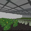 Industrial Factory With Glass Roof Steel Frame And Lush Indoor Greenery Plants