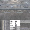 Pavement Design With Stone Slabs Cobblestone Curb And Different Pattern Samples 3d model
