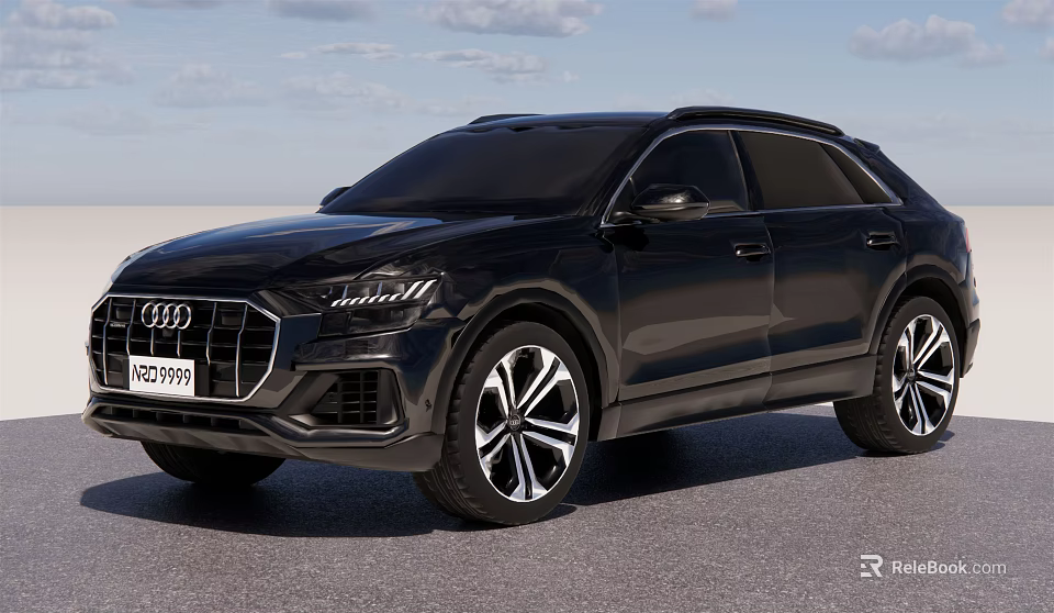 Black Audi SUV With Modern Design Front Grill And Alloy Wheels 3d model 