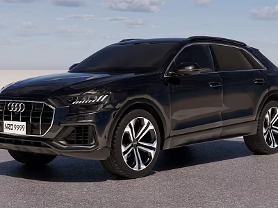 Black Audi SUV With Modern Design Front Grill And Alloy Wheels 3d model
