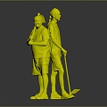 Modern Double Brother Farmer 3d model