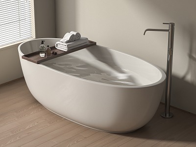 Bathtub Ceramic Bathtub Bathroom Bathtub Open Bathtub Towels Side Crest model