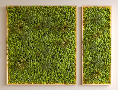 Moss Green Plant Wall Decorations Wall Painted Moss Plant Wall 3d model