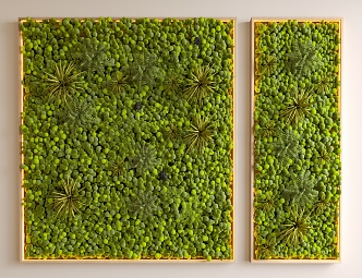 Moss Green Plant Wall Decorations Wall Painted Moss Plant Wall 3d model