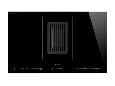 Sleek Black Glass Kitchen Range Hood With Ventilation Grille And Control Panel 3d model