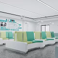 Modern Medical Infusion Room With Green White Seats Transparent Partitions And Infusion Stands