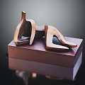 Abstract Copper Colored Decorative Ornament Set With Dark Base And Artistic Design