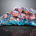 Colorful Natural Mineral Specimen With Layered Pink And Blue Crystals
