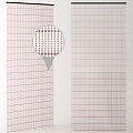 White Interior Partition With Grid Pattern And Circular Red Dot Decoration 3d model