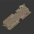 Detailed Ancient Ruins Scene With Stone Columns Platforms Vines And Blocks