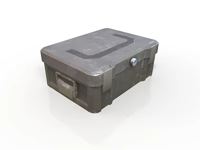 Gray Durable Household Storage Box With Lockable Design Matte Surface And Metal Buckles 3d model