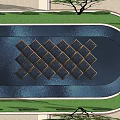 Modern pool water feature 3d model