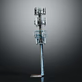 Tall Outdoor Telecommunication Tower With Antennas Signal Transmitters And Mounting Structures