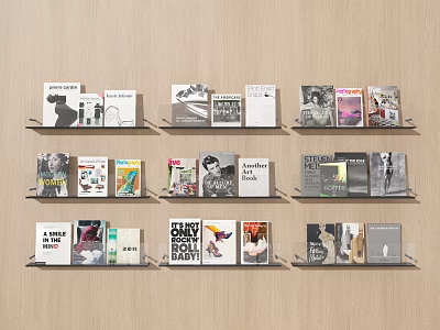 Modern Books, Magazines, Books and Periodicals, Bookshelves, Magazines, Books and Books 3d model