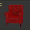 Elegant Red Velvet Tufted Armchair With Classic Design And Black Legs