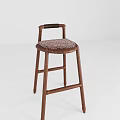 Wooden Bar Stool with Upholstered Seat Sturdy Frame Modern Design for Home Kitchen
