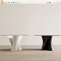 Simple round dining table 3d model