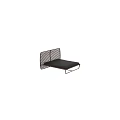 Modern Single Bed With Slatted Metal Frame And Black Leather Mattress Design