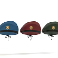 Three Colored Canopies Blue Red Green Each with Emblem and Tie Strap Feature
