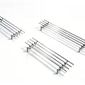 Public Facility Metal Railings With Parallel Bars Designed For Outdoor Safety