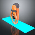 Blue Yoga Mat With Person Practicing Yoga Pose In Fitness Setting