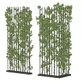 Lush Green Plant Wall With Hanging Vines Diverse Foliage And Vertical Design 3d model