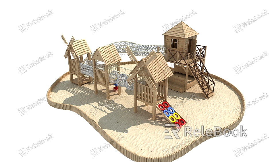 Modern Amusement Equipment Wooden Slide Amusement Equipment Children's Equipment model