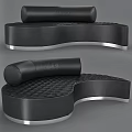Modern Circular Black And White Tufted Leather Irregular Shaped Sofa Design