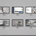 Multiple Computer Monitors Displaying Various Design Interfaces And Web Layouts 3d model