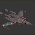 Gray Sci Fi Spaceship Featuring Blue Glowing Lines And Futuristic Wing Structure