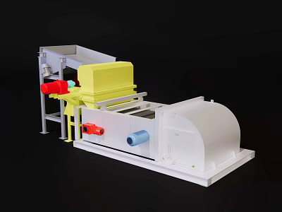 Efficient Industrial Equipment With Yellow White Components And Conveyor Processing System 3d model