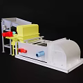 Efficient Industrial Equipment With Yellow White Components And Conveyor Processing System