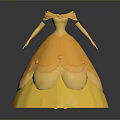 Elegant Yellow Princess Dress with Bow Detail and Fluffy Skirt Design