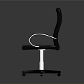 Black Modern Office Chair With Silver Armrests And Caster Base Design