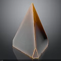 Transparent Pink Crystal Pyramid With Glossy Surface And Reflective Base