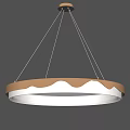 Elegant Modern Round Chandelier With Gold Wavy Frame And Soft Lighting For Interior