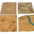Four Different Natural Sand Terrain Textures With Various Surface Patterns