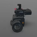 Vintage Digital Video Camcorder With Red Black Body And Large Lens Design