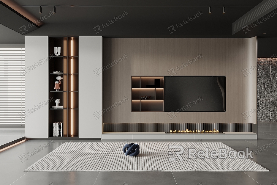 Modern TV background wall model