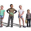 Modern multiplayer child character 3d model