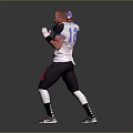 Man Posing In White Jersey With Number 12 Holding Red Blue White Sports Ball