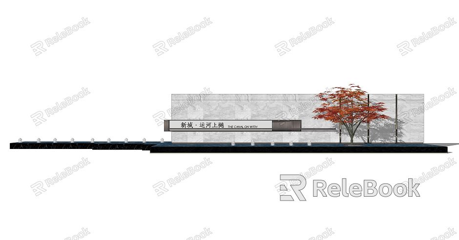 modern landscape wall waterscape model