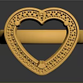 Luxury Heart Shaped Golden Ring Inlaid With Sparkling Red Gemstones And Shiny Finish