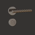 Modern Metal Door Lock With Textured Handle Circular Plate And Keyhole