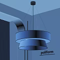 Two Tiered Modern Chandelier Hanging Above Platform With White Shade